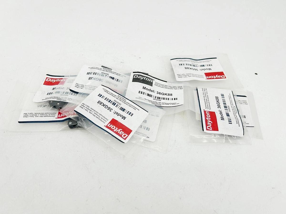 New Dayton 36GK88 Thermocouple Mini Jack Type J Black Female Connector Box of 10