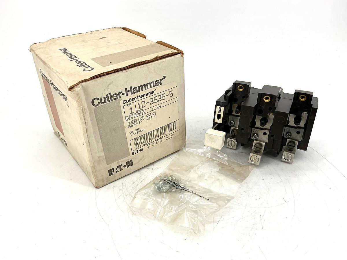 New Eaton Cutler-Hammer 10-3535-5 Overload Relay Eutectic Type ST 3-Element 50A