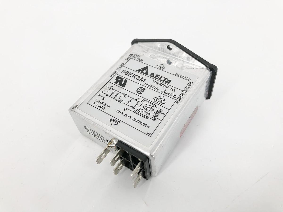 New Delta 06EK3M Power Entry Module EMI Filter 115/250V 6A - No Box