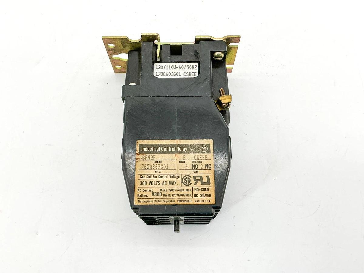 Used Westinghouse BF42F Control Relay 110/120v 50/60hZ CSHEE