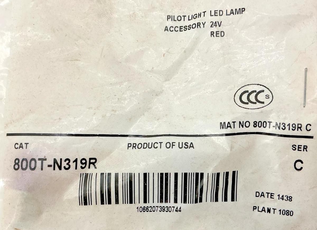 Lot of 3 New Allen Bradley 800T-N319R Ser C Pilot Light LED Lamp Red 24V