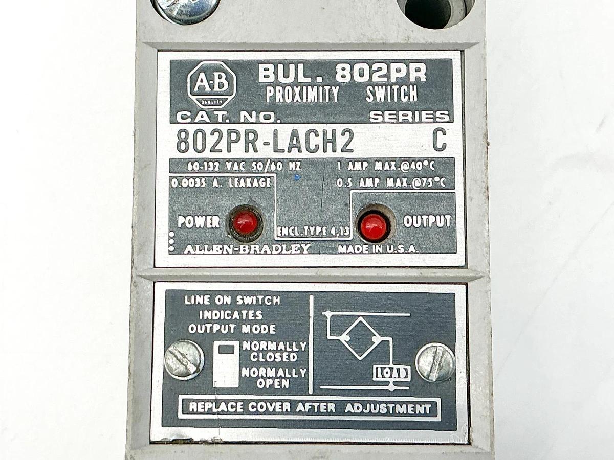 New Allen Bradley 802PR-LACH2 Proximity Switch 60-132VAC Ser.C - No Box