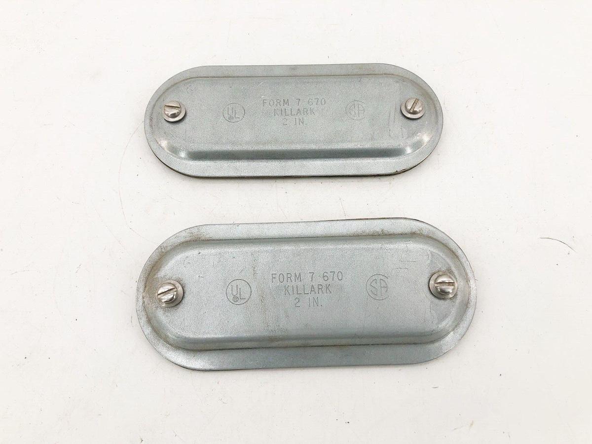 Lot of 2 New Killark 670 Steel Conduit Body Covers 2" Form 7