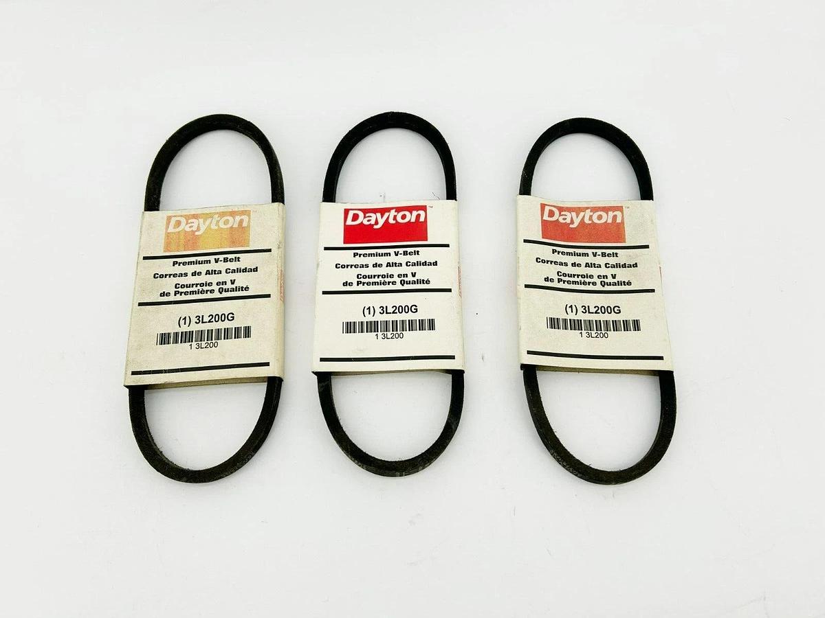 Lot of 3 New Dayton 3L200G Premium V-Belts