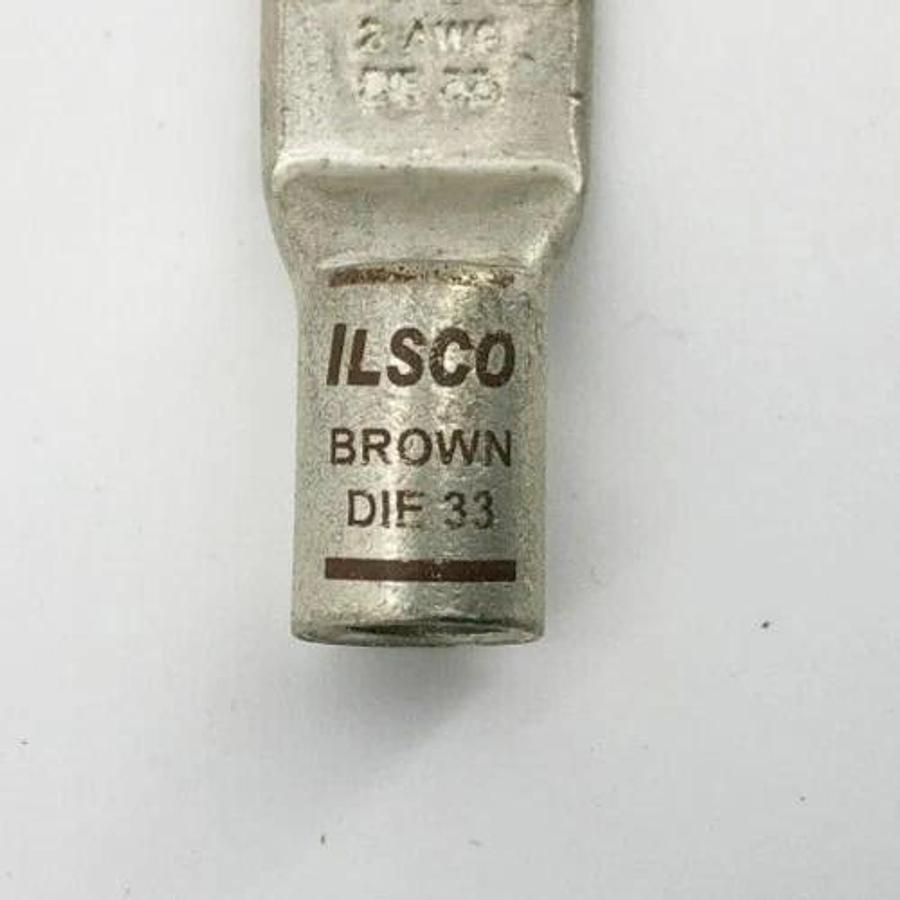 Lot of 6 New Ilsco CSWS-2-516 Compression Lugs 2AWG Brown Die 33