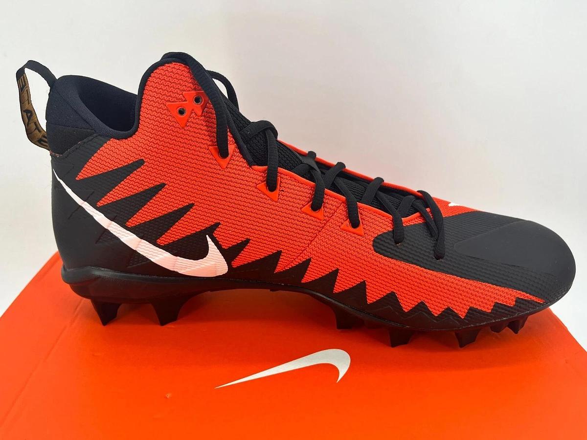 Nike Alpha Menace Pro Mid TD WD Blk/Orange S.16 OSU Beavers Sample Promo Cleats