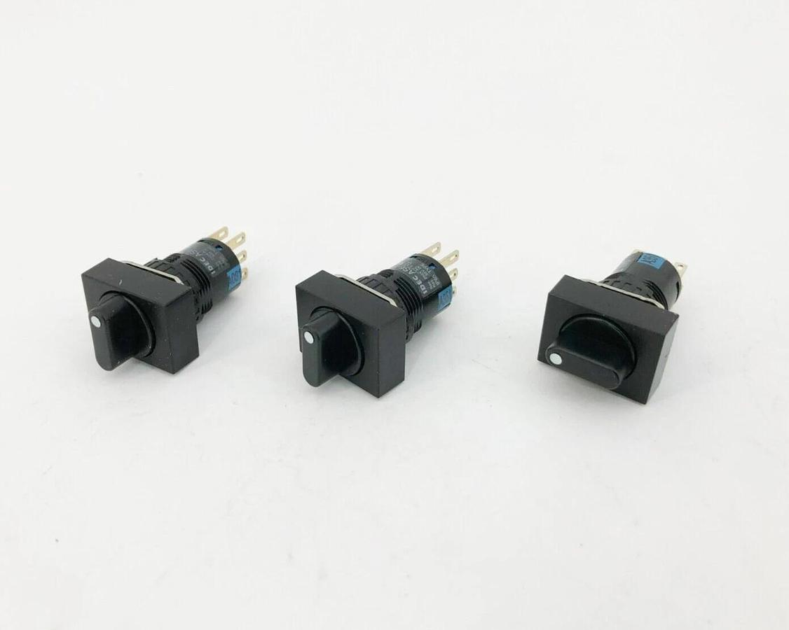 Lot of 3 New IDEC AS6H-3Y2P Rotary Switches 3-Pos. Maintained 16mm