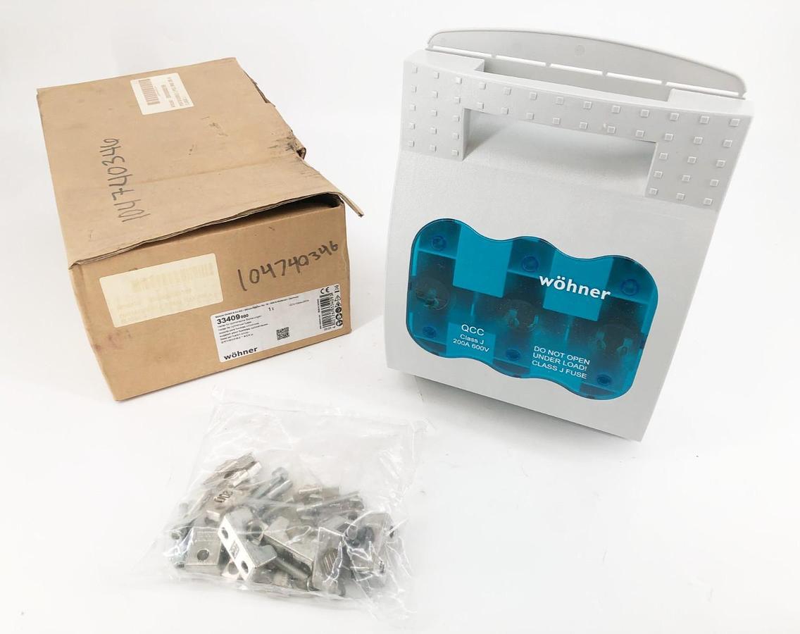 New Wohner 33409 Quadron Fuse Holder Panel Mount 200A 600VAC Class J