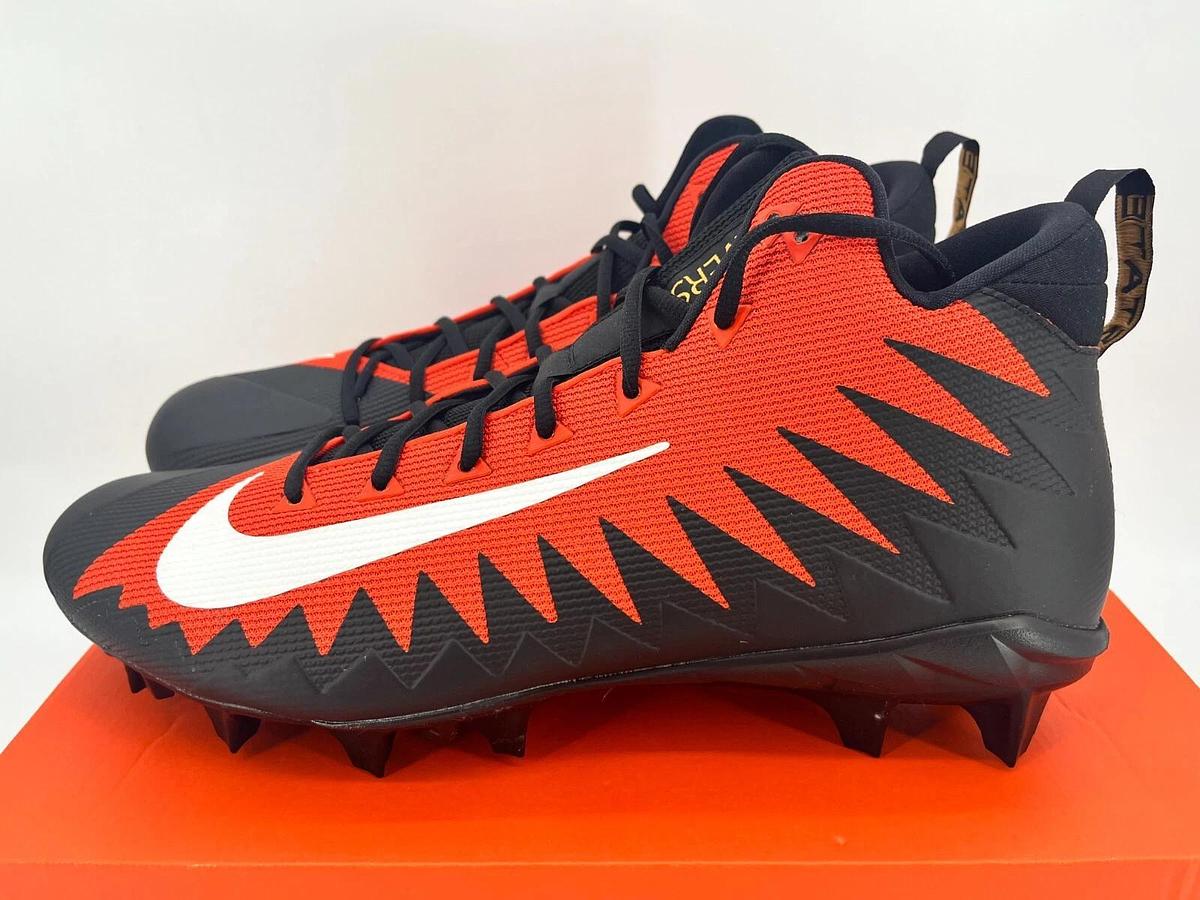 Nike Alpha Menace Pro Mid TD WD Blk/Orange S.16 OSU Beavers Sample Promo Cleats
