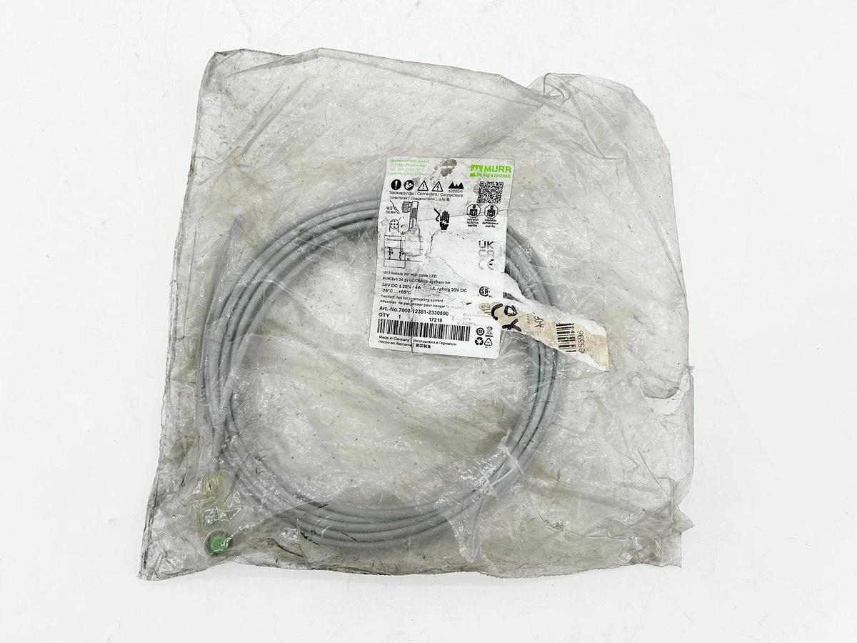 New Murr 7000-12381-2330500 Cordset M12 Female 5-Pin 30VDC