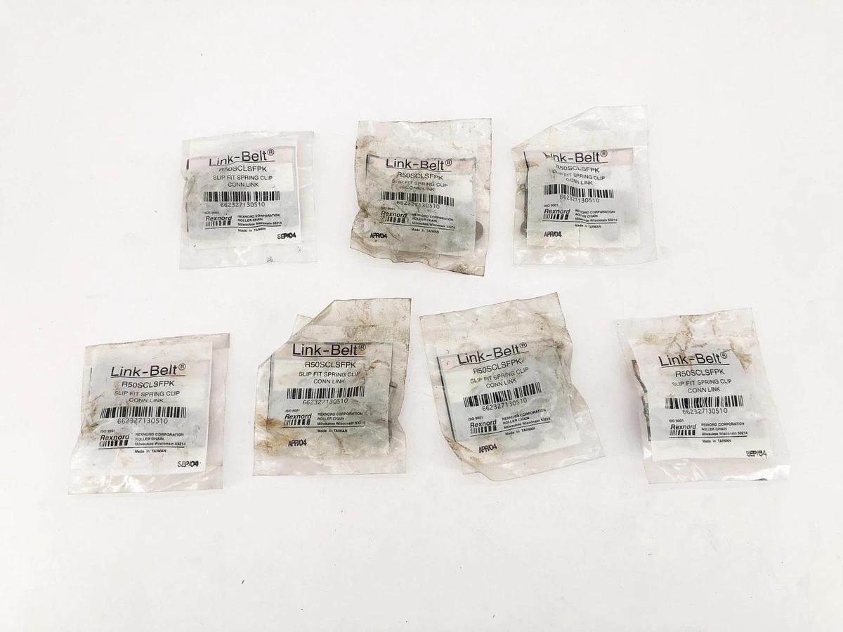 Lot of 7 New Rexnord Link-Belt R50SCLSFPK Connecting Links 50 Chain