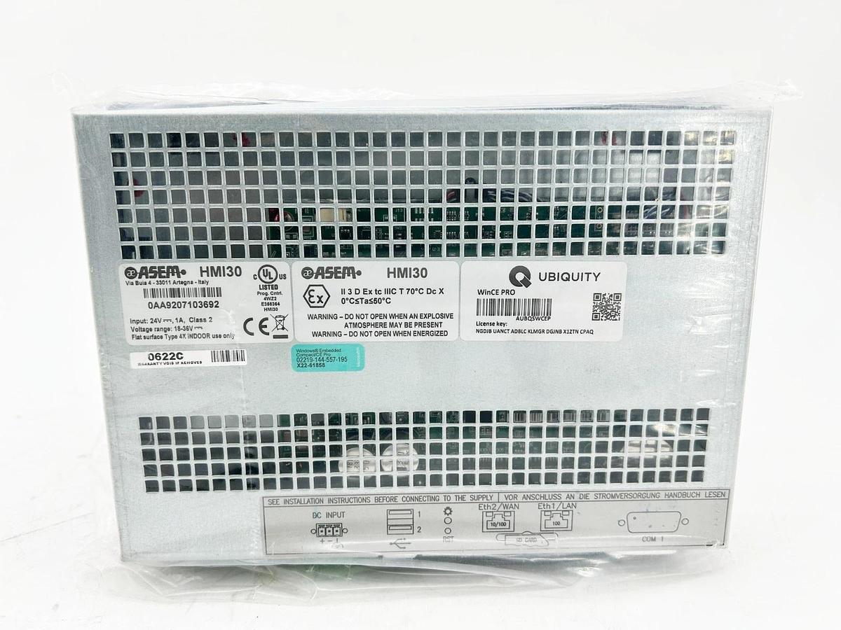 New ASEM Model HMI30-BAS 0AA92071 Operator Interface Display 7" 24V 1A