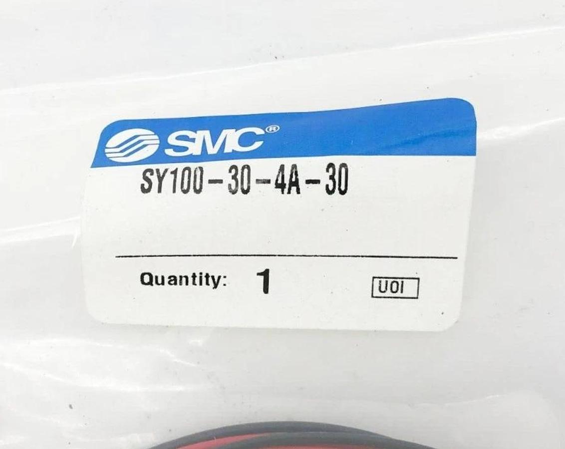 Lot of 4 New SMC SY100-30-4A-30 Connector Assembly 3000mm Length