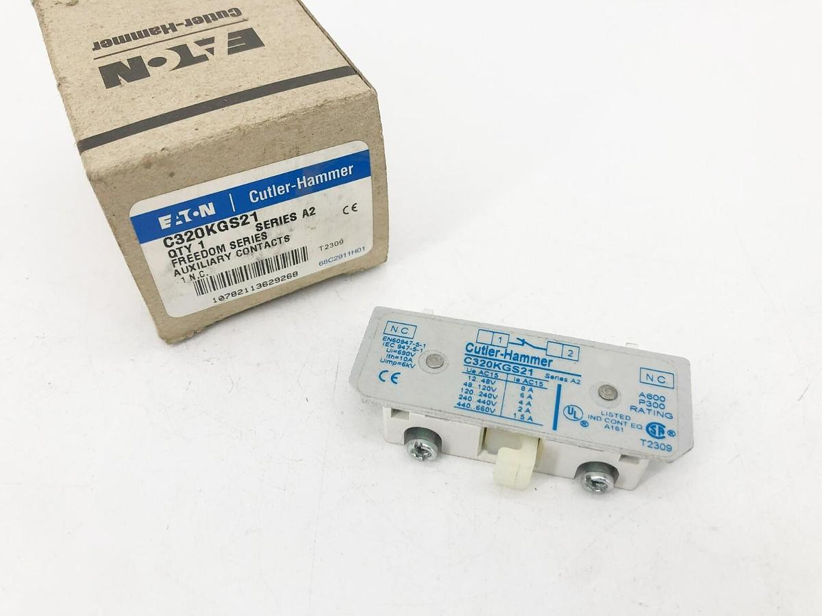 New Eaton Cutler Hammer C320KGS21 Auxiliary Contact 1NC Series A2