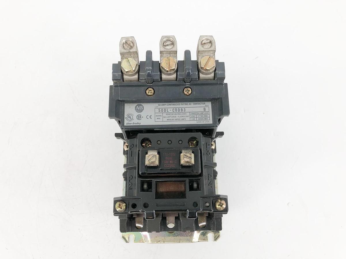 Used Allen Bradley 500L-COD93 Ser. B Motor Starter 115-120VAC Coil 60A