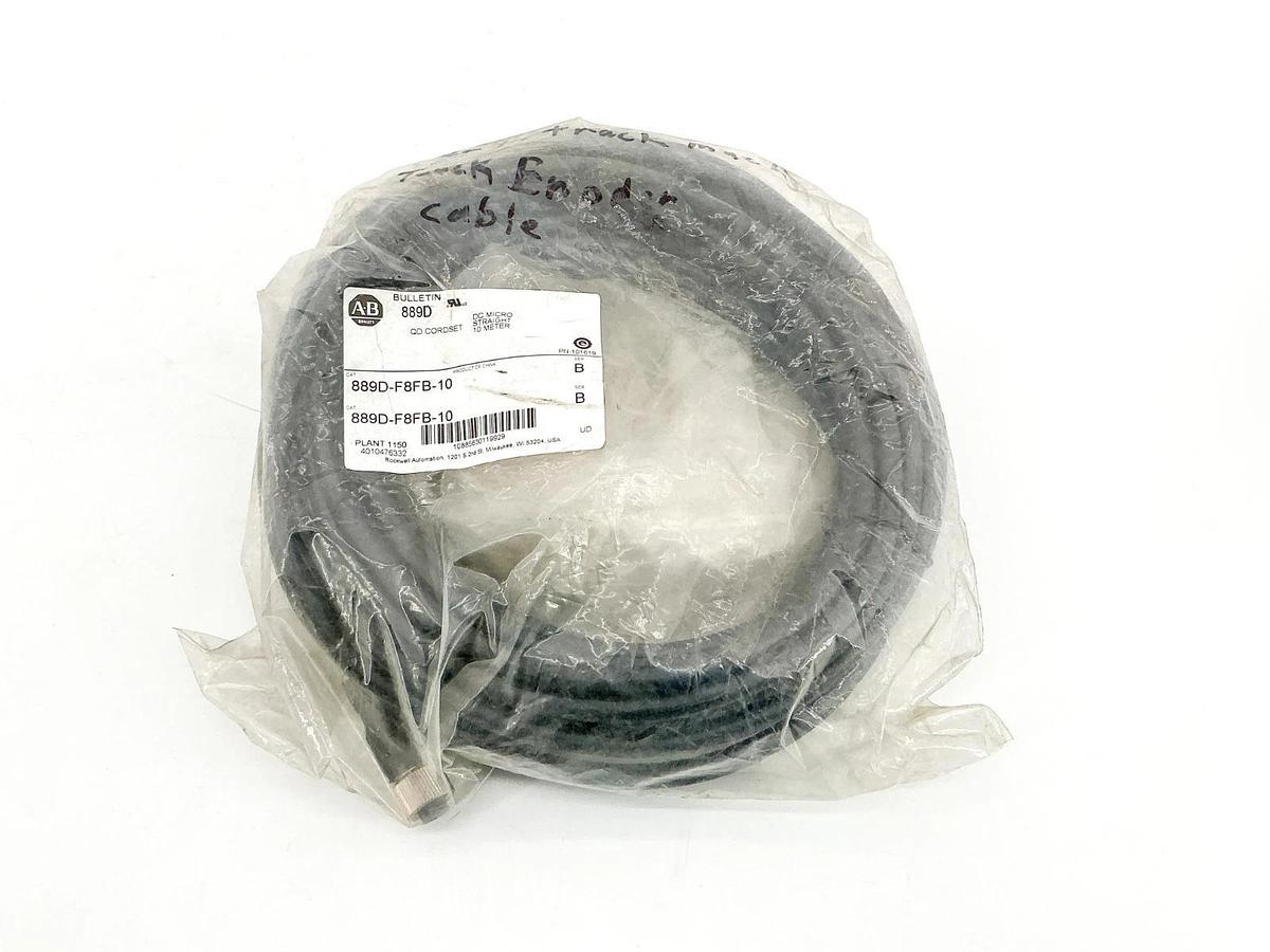 New Allen Bradley 889D-F8FB-10 QD Cordset DC Micro Straight 10M