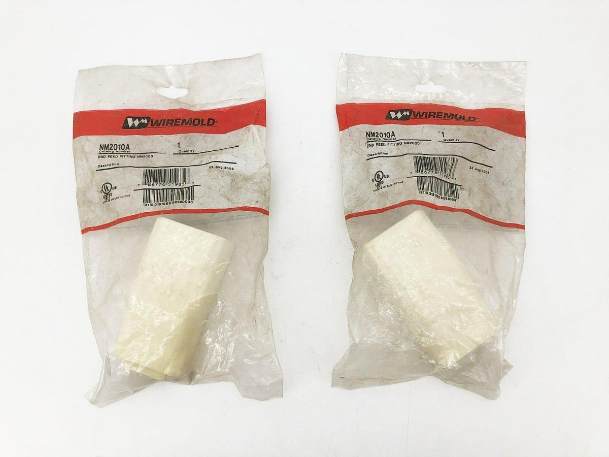 Lot of 2 New Wiremold NM2010A End Feed Fittings NM2000