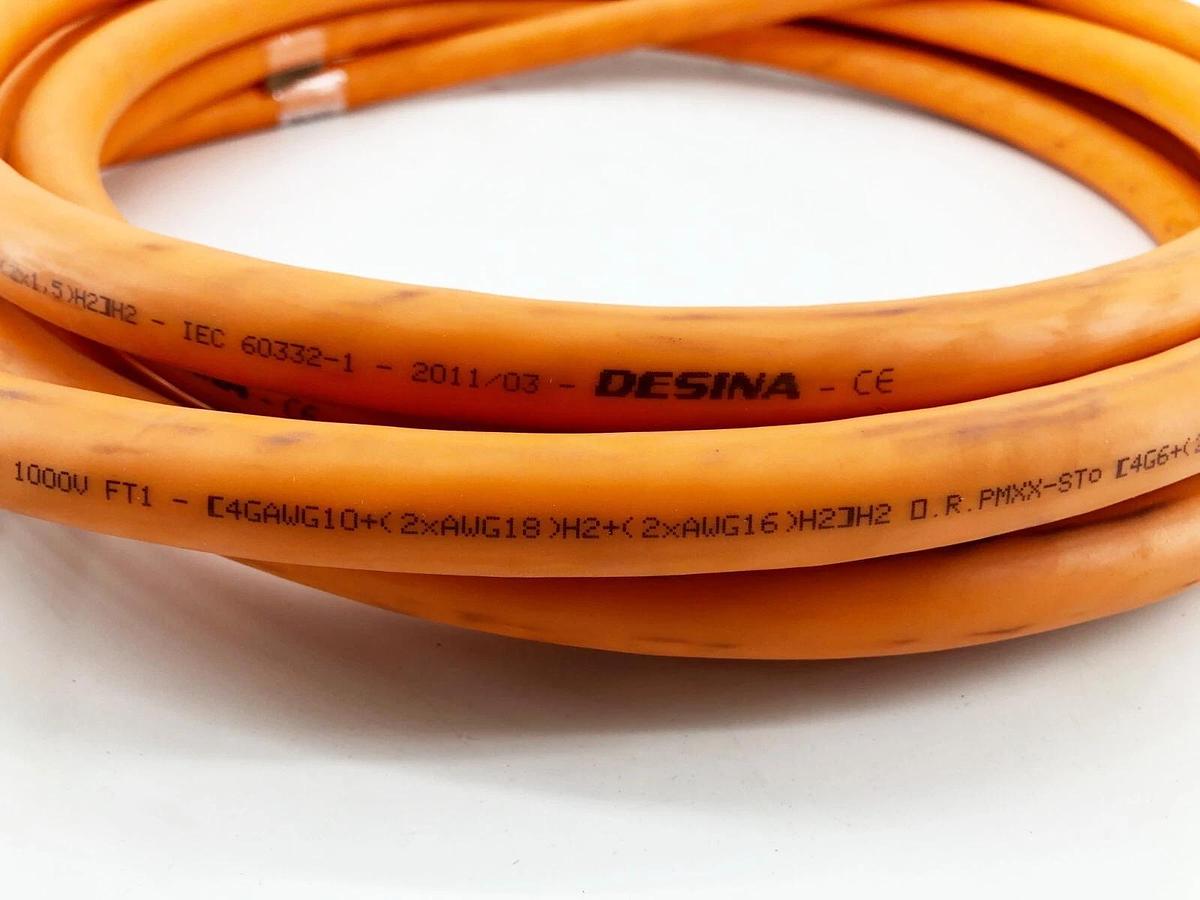 Used TE.CO. [4G6+(2x1) ST+(2x1,5) ST] ST Servo Cable Style 20234 Orange 18FT.