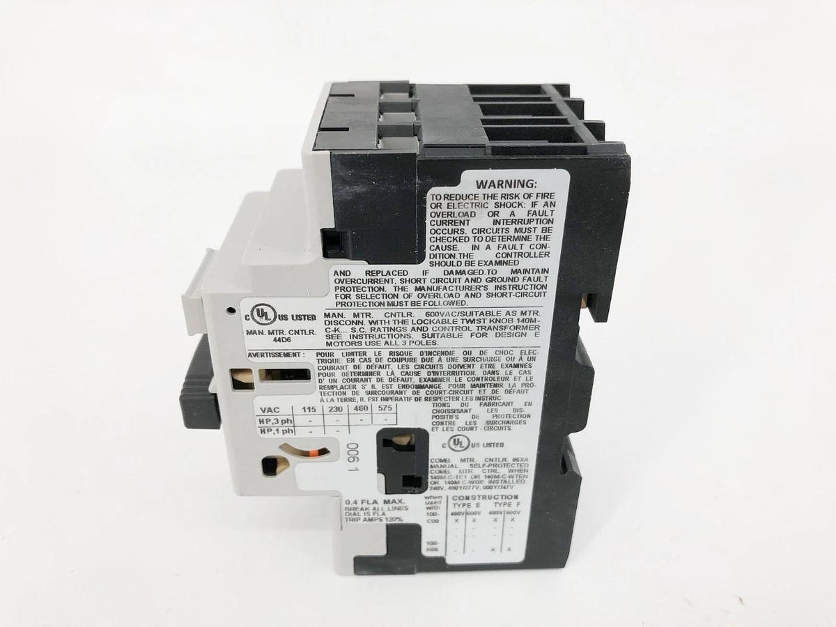 New Allen Bradley 140M-C2E-A40 Ser. C Motor Protector Circuit Breaker 0.25-0.4A