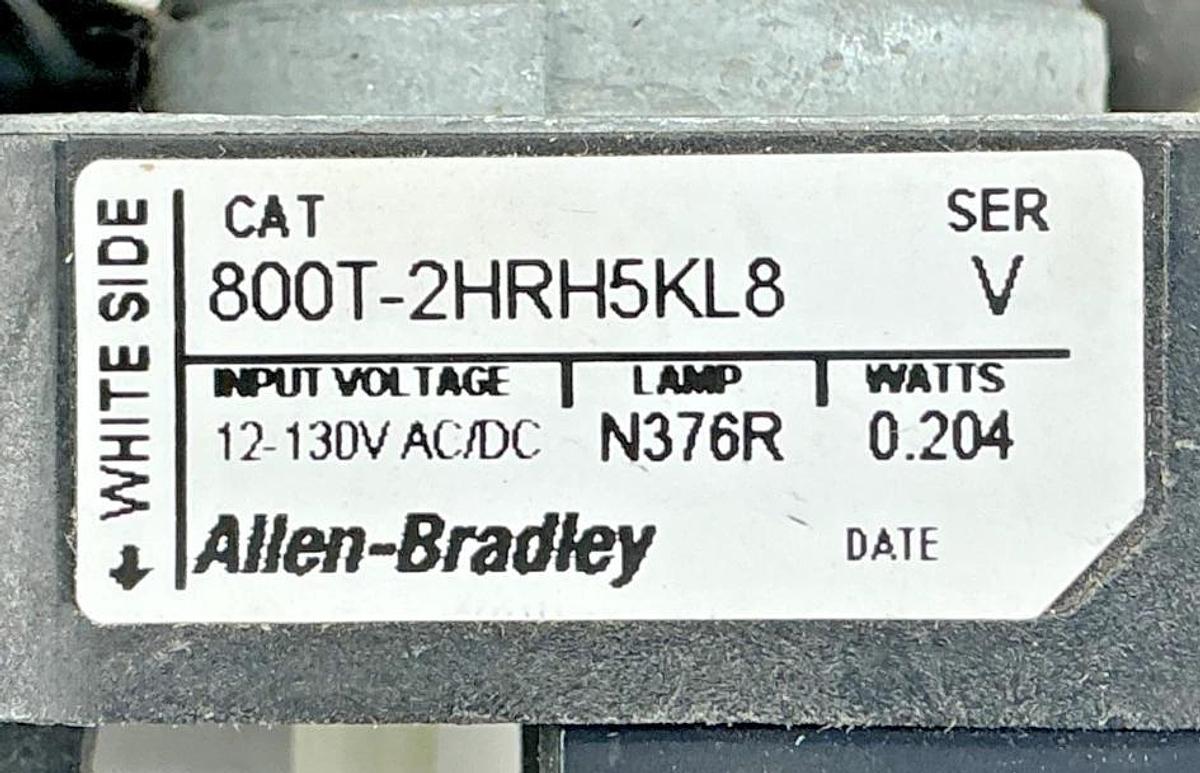 New Allen Bradley 800T-2HRH5KL8 Ser V Selector Switch LED Red 2Pos 12-130V