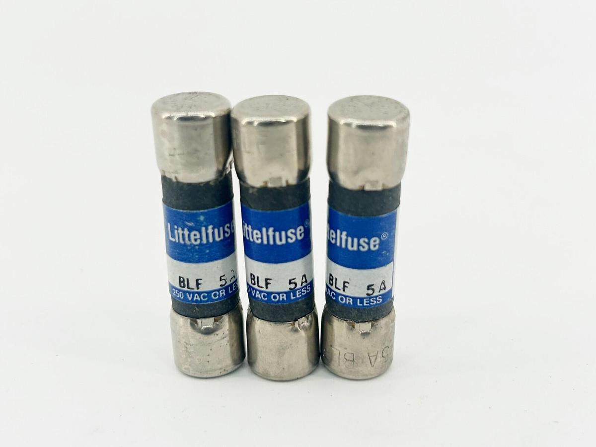 New Lot of 3 Littelfuse BLF-5A Fast Acting Fuse 5A 250V - No Box