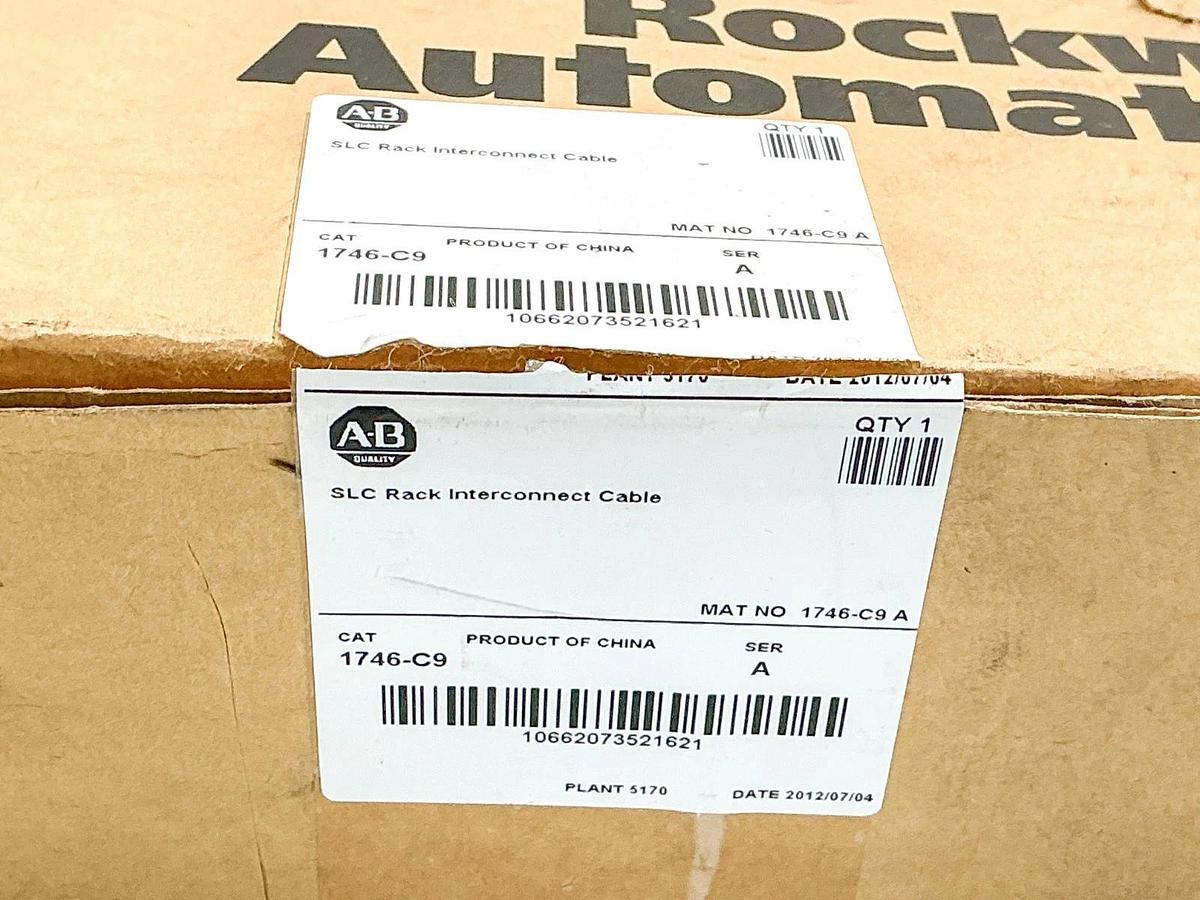 New Allen Bradley 1746-C9 SLC Rack Interconnect Cable Ser.A