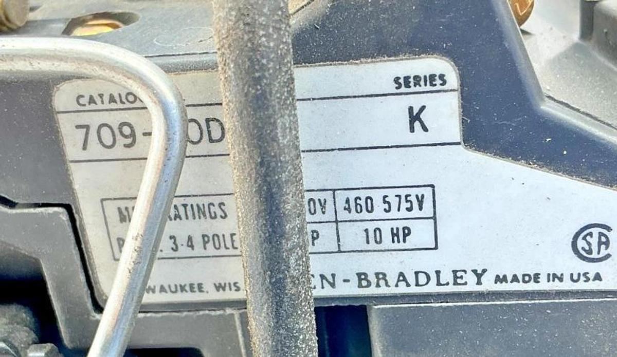 Used Allen Bradley 709-BOD103 Series K Starter 110/120VAC Coil 50/60HZ