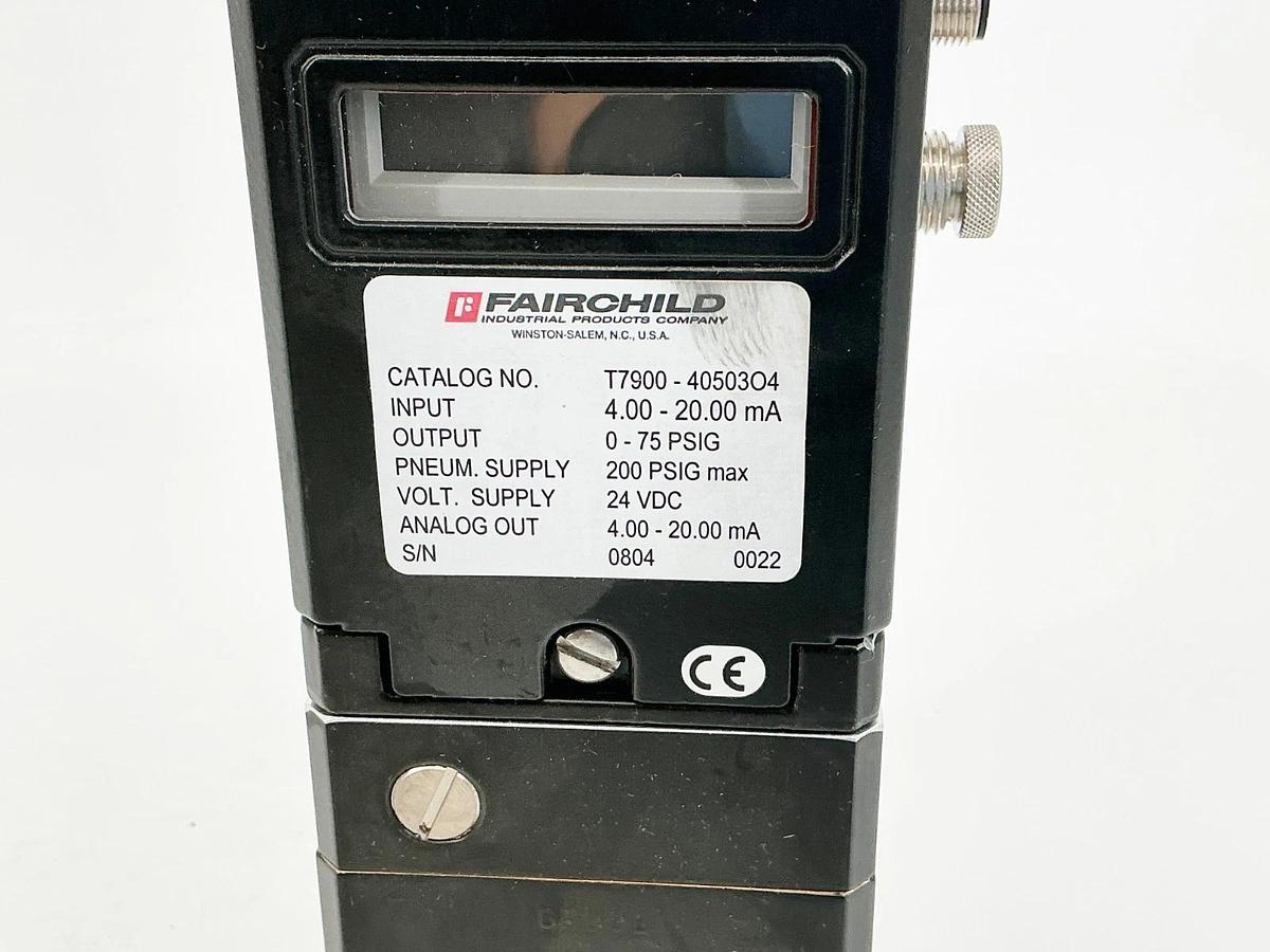 New Fairchild T7900-40503O4 Transducer 4-20mA 0-75PSIG 200PSIG Max 24VDC