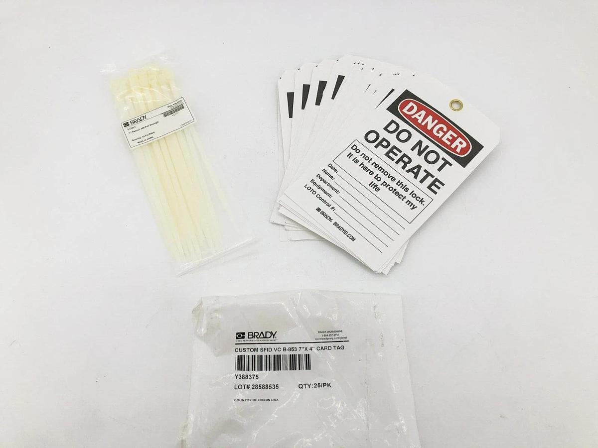 New Brady B-853 Lockout Tags "Do Not Operate" 7" x 4" 25/PK