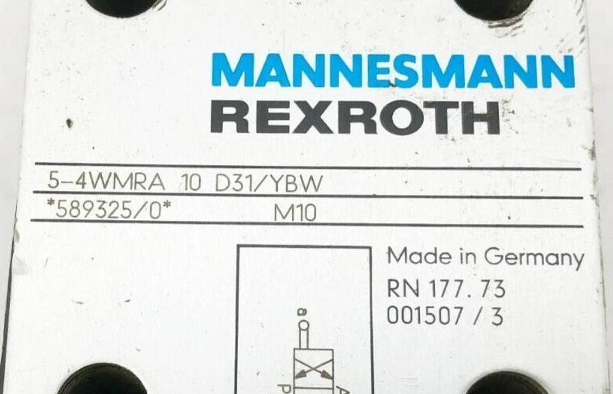Used Rexroth 5-4WMRA-10-D31/YBW Directional Spool Valve 589325/0 (For Parts Only)
