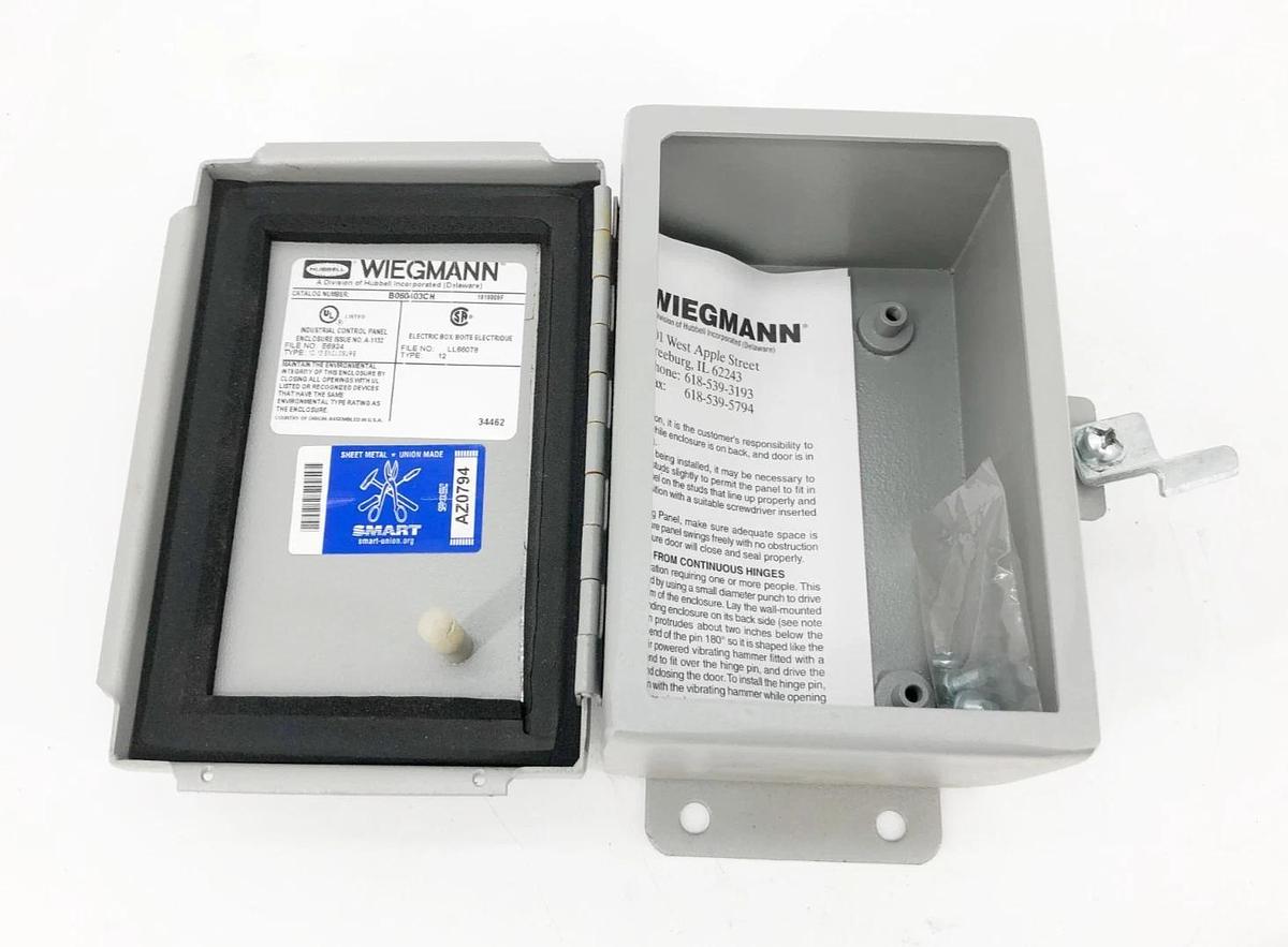 New Hubbell Weigmann B060403CH Type 12 Enclosure 6" X 4" X 3" - No Box