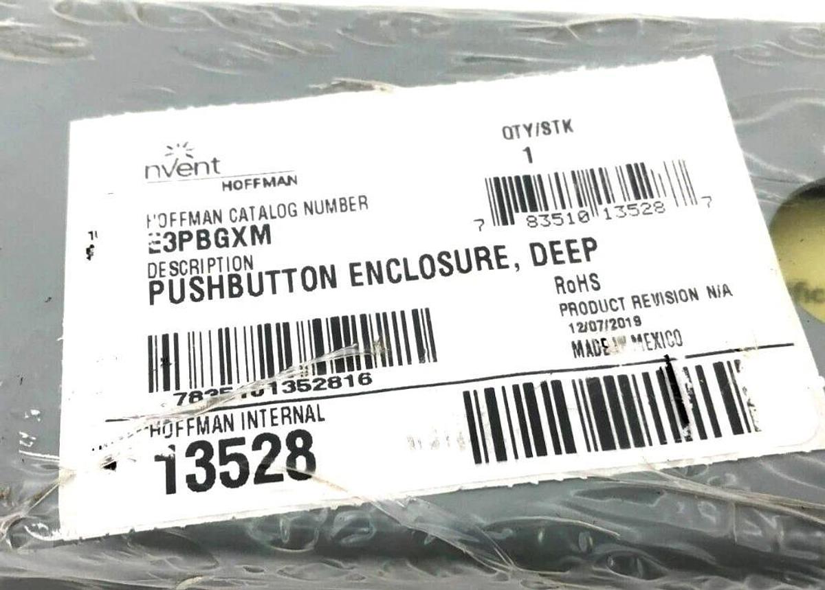 New nVent Hoffman E3PBGXM Pushbutton Enclosure, 13528