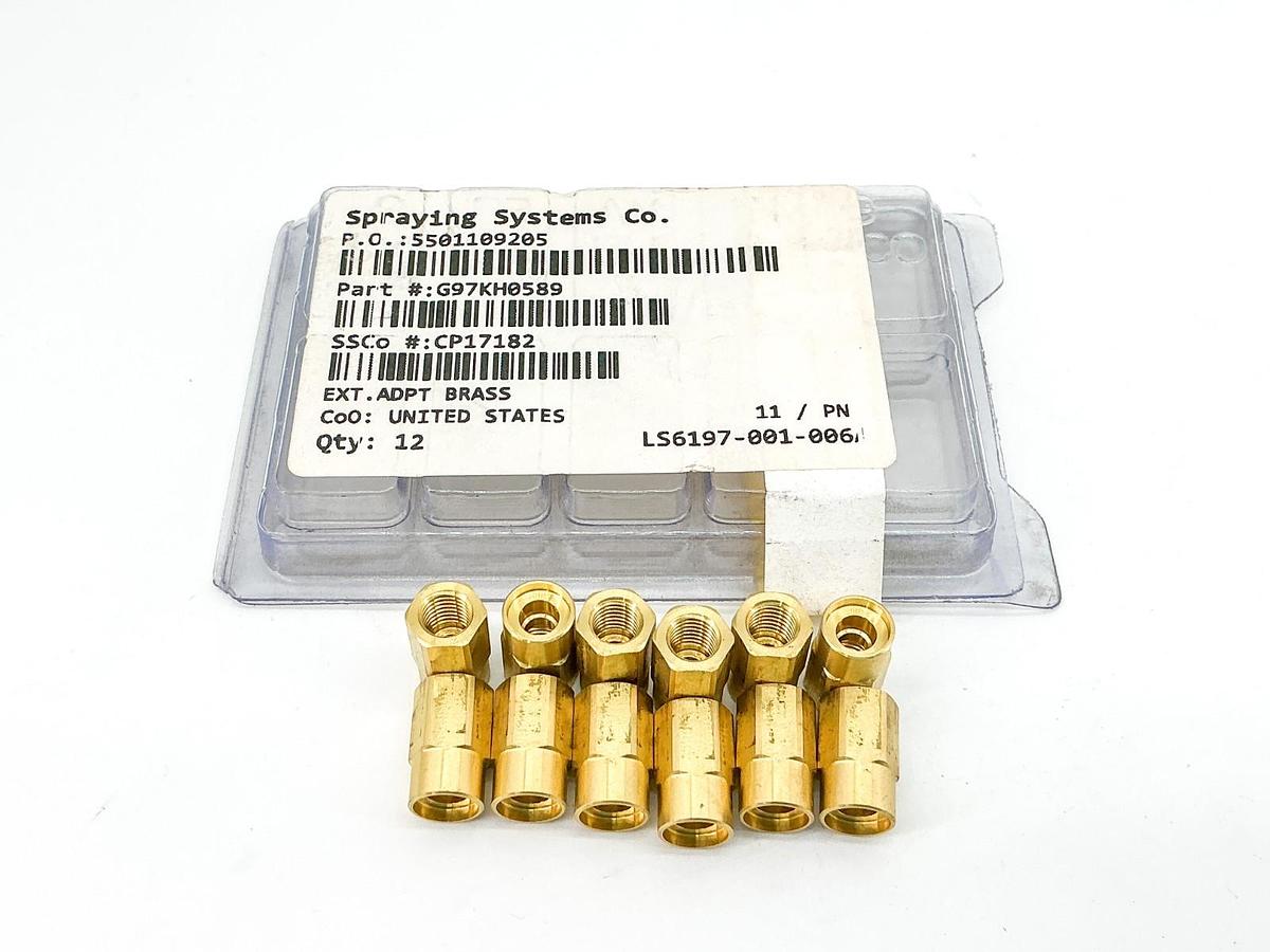 New Lot of 12 Spraying Systems CP17182 EXT ADPT Brass G97KH0589