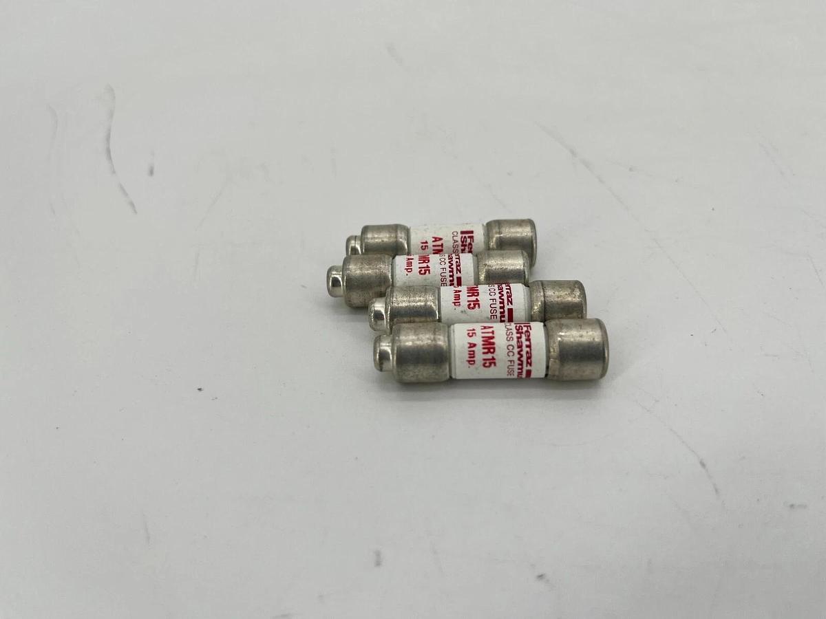 Lot of 4 New Ferraz Shawmut ATMR15 Class CC Fuses 15A 600V