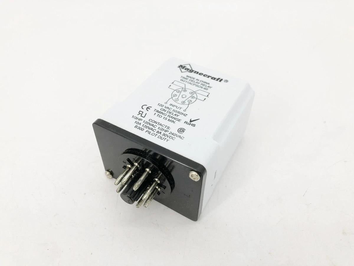 New Magnecraft W211ACPSOX-60 Time Delay Relay 120VAC 1-15min.