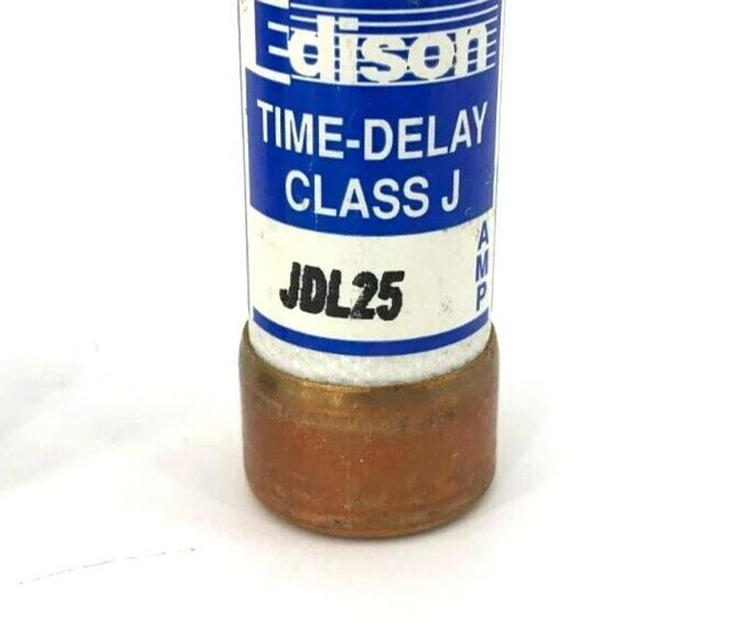 Lot of 2 New Edison JDL25 Time Delay Fuses, 600VAC, 25A, Class J