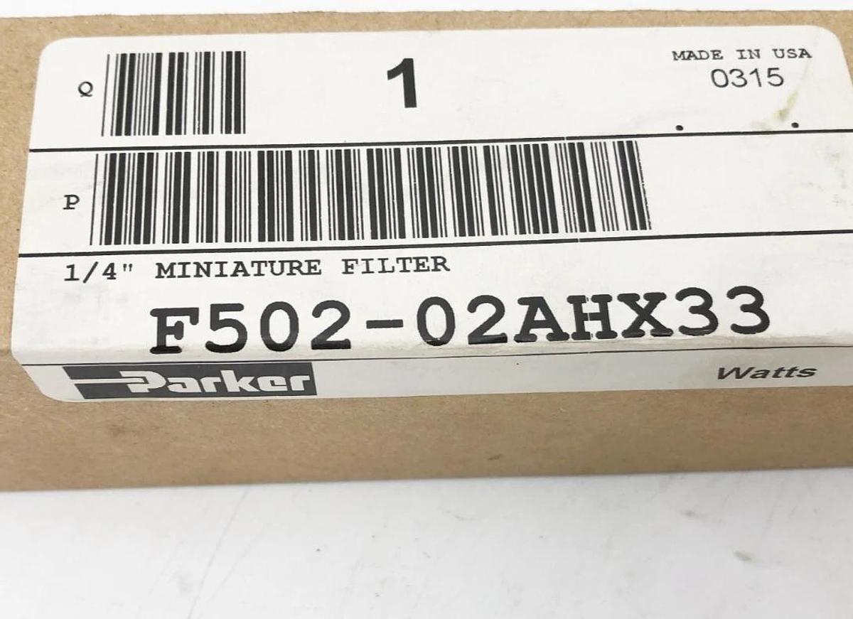 New Parker F502-02AHX33 Miniature Filter 1/4" 150psi