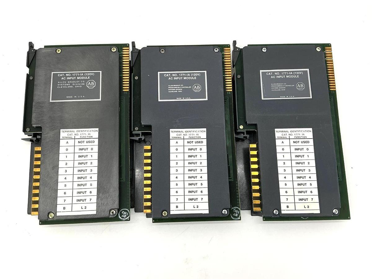 Used Lot of 3 Allen Bradley 1771-IA AC Input Module 8-Point 120VAC 1771IA