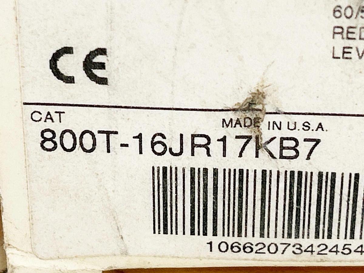 New Allen Bradley 800T-16JR17KB7 Selector Switch 30MM 3 POS Red Ser.U