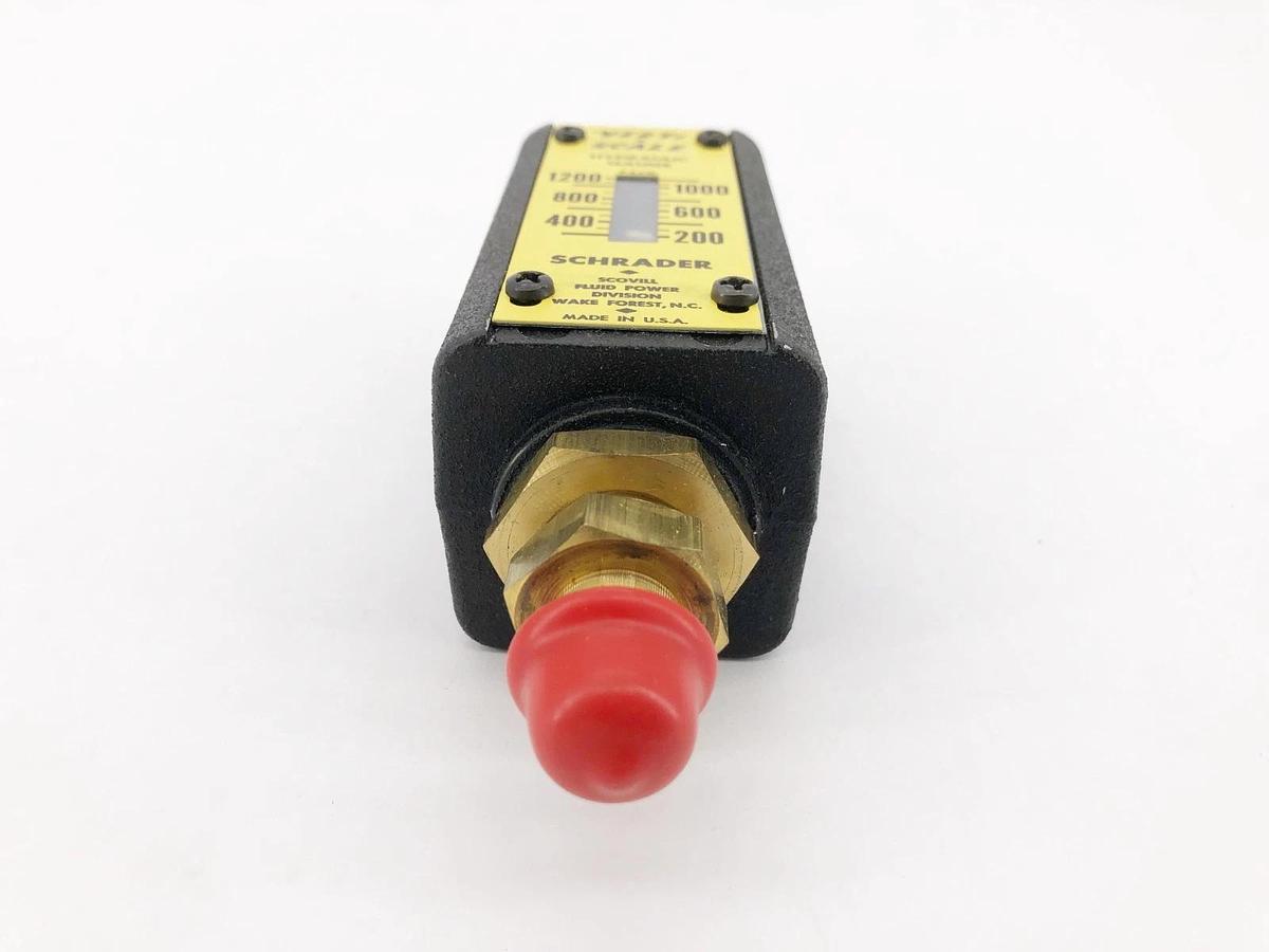 New Schrader Verti-Scale Hydraulic Gauge Range 200-1200 PSIG