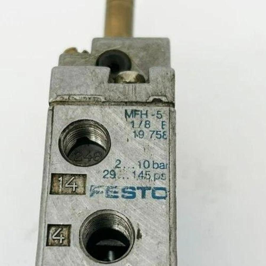 Used Lot of 2 Festo MFH-5-1/8-B Solenoid Valves, 2-10 Bar, 19758