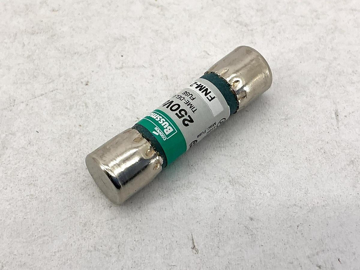 New Bussmann FNM-2 250Vac Time-Delay Fuse 2A 250V Box of 10