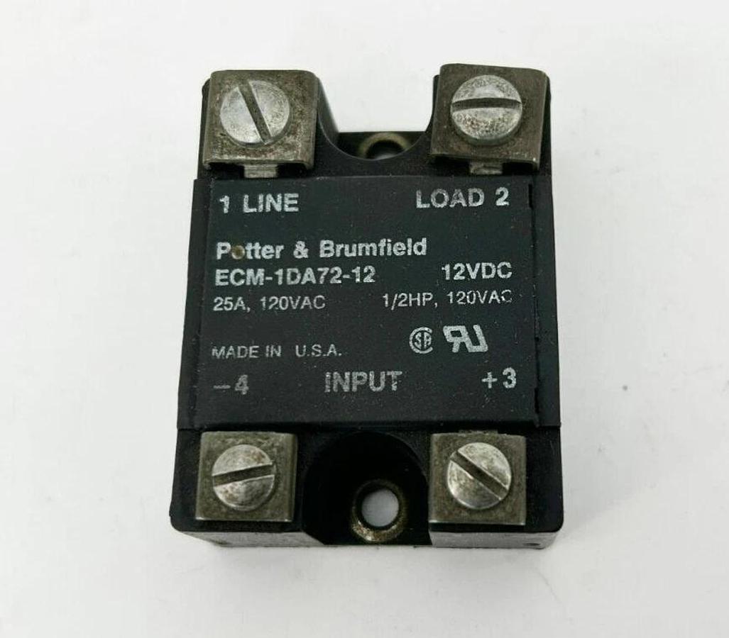 Lot of 2 New Potter & Brumfield ECM-1DA72-12 Relay, 12VDC, 25A 120VAC