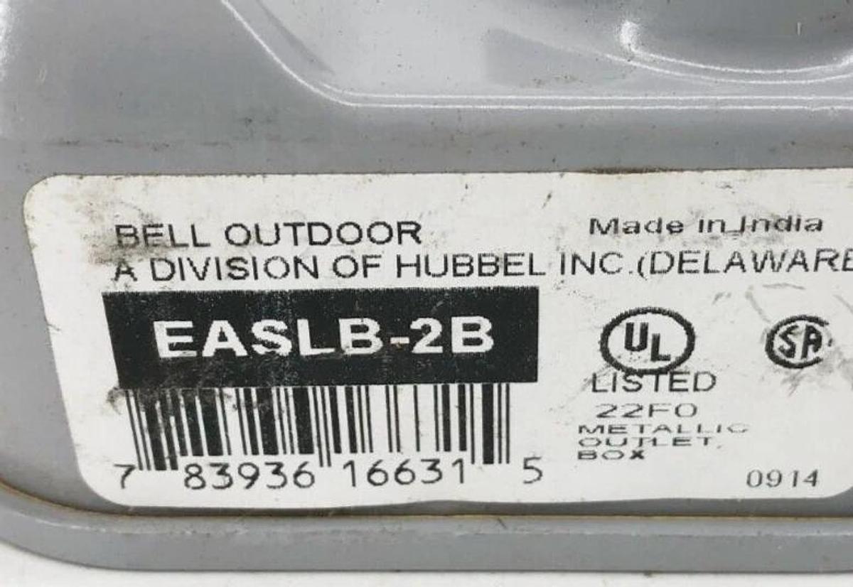 Lot of 7 New Hubbell Bell EASLB-2B 3/4" Aluminum Conduit Entrance Pull Elbows