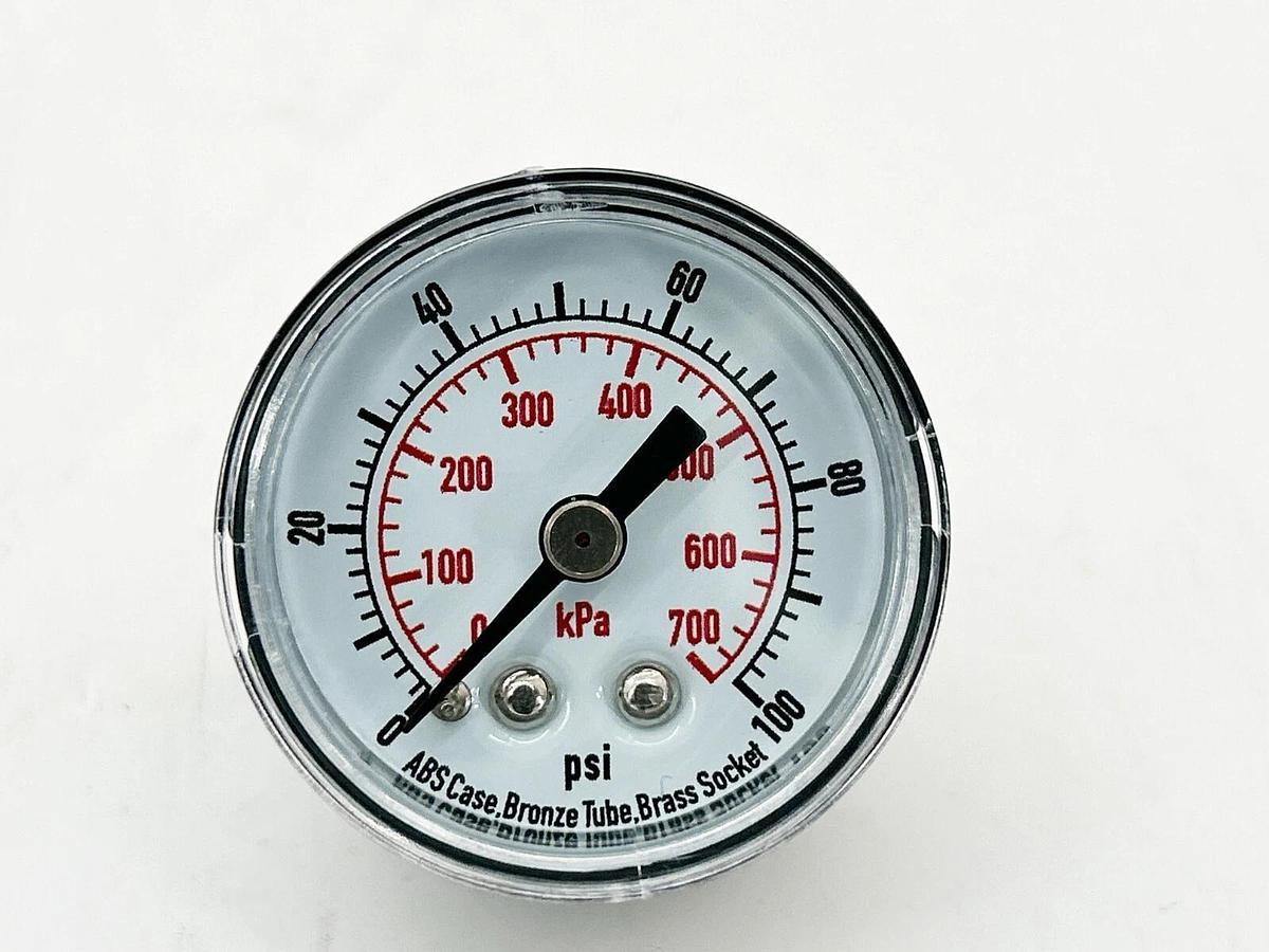 New Lot of 3 Grainger 4FLZ7B Pressure Gauge 0-100PSI 1/8 NPT