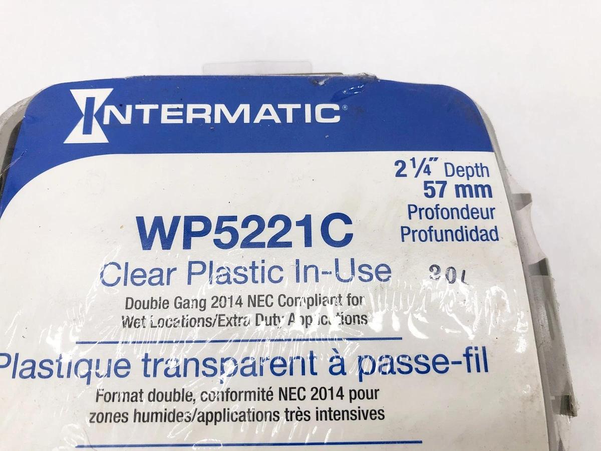 New Intermatic WP5221C Weatherproof Electrical Box 2-Gang Clear 2-1/4" Deep