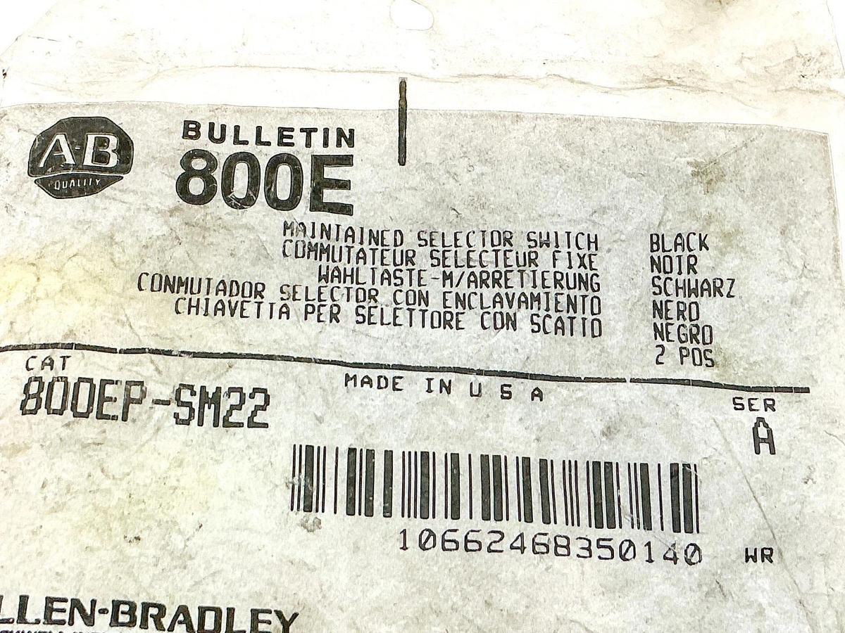 New Lot of 2 Allen Bradley 800EP-SM22 Maintained Selector Switch 2 POS Ser.A