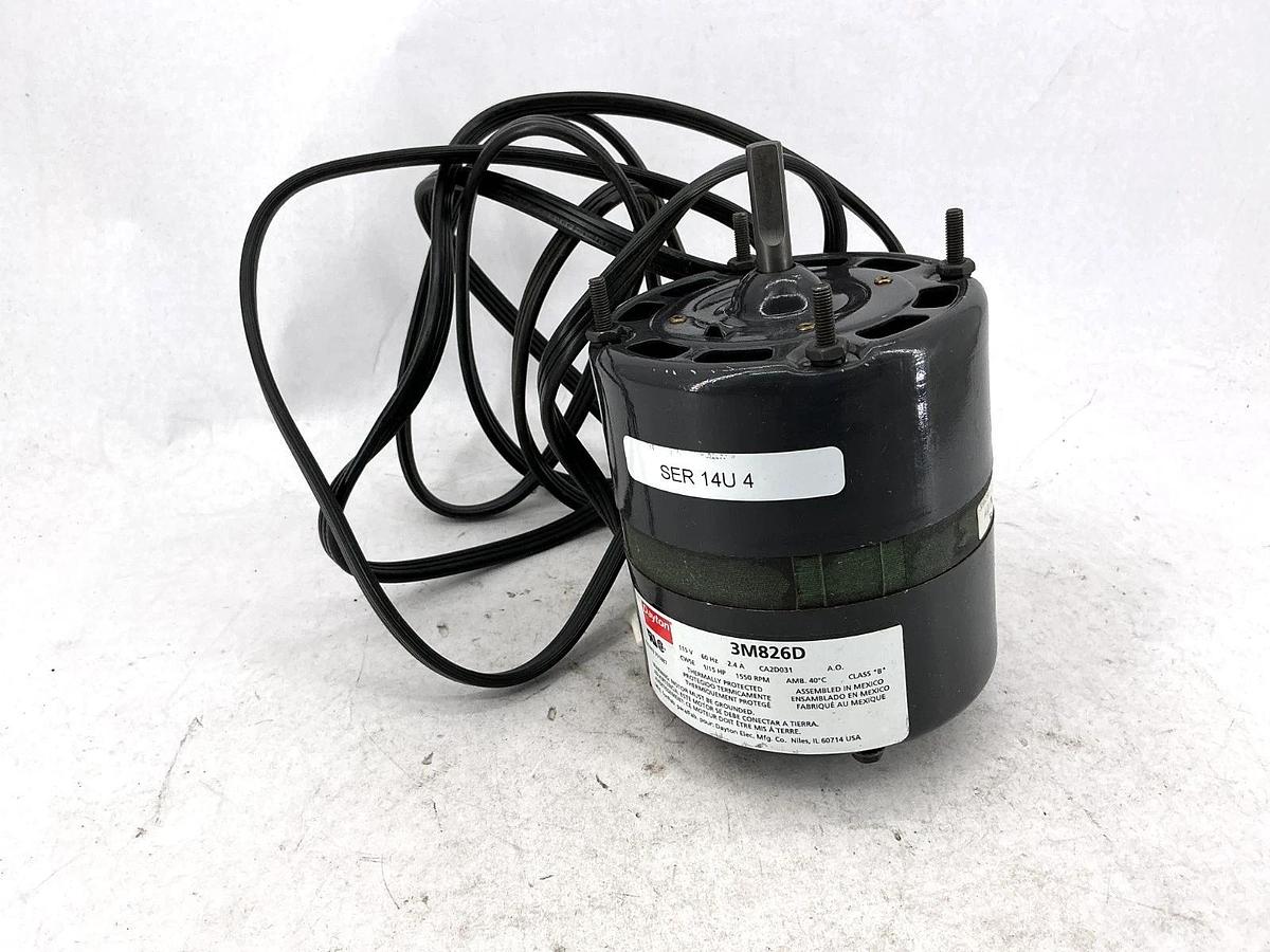 Used Dayton 3M826D Pedestal Fan Motor OD-3/8in1550RPM 2.4A 115V 60HZ 3M826
