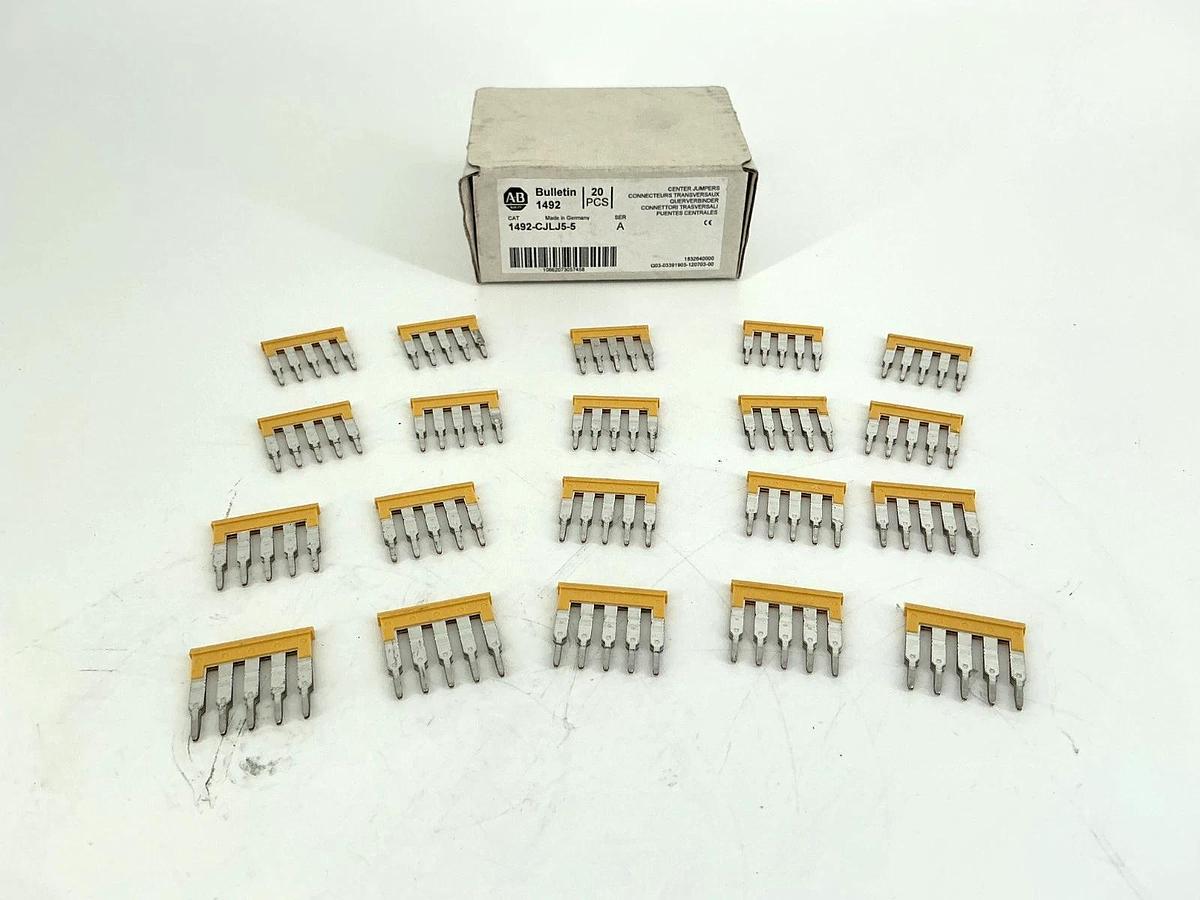 Lot of 20 New Allen Bradley 1492-CJLJ5-5 Ser A Center Jumpers Plug-in 5P