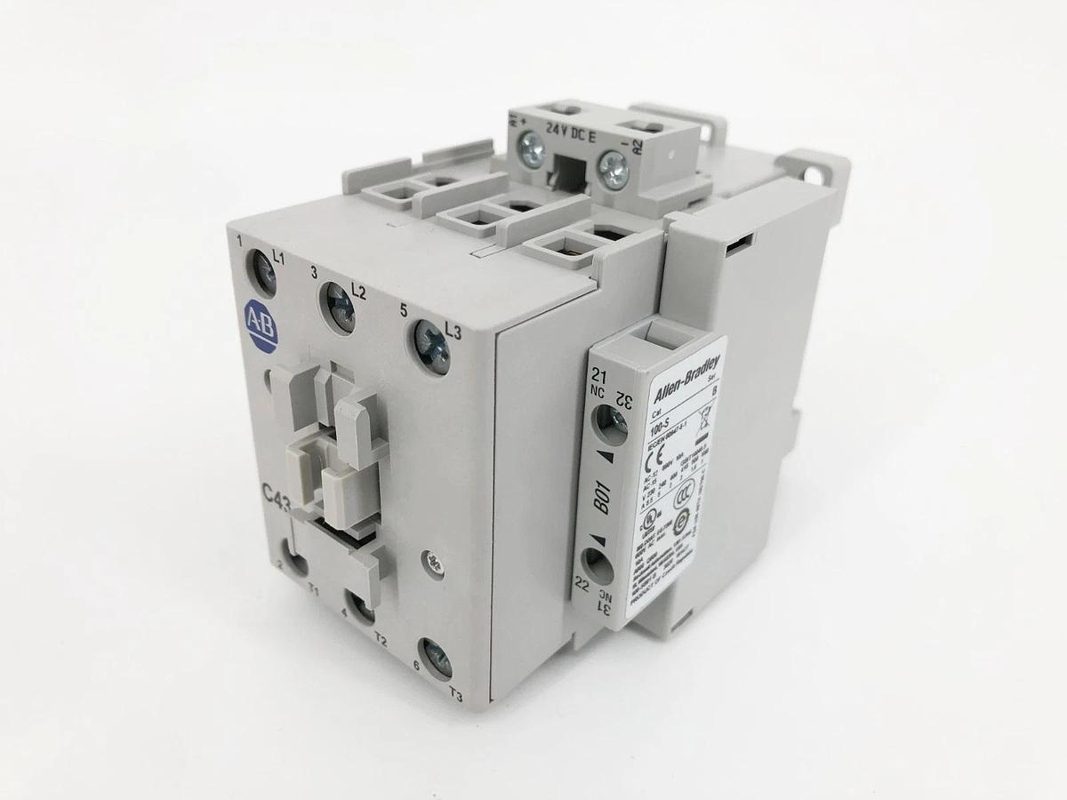 New Allen Bradley 100-C43EJ01 Ser. B Contactor 24VDC 3NO Main Poles 1NC Aux